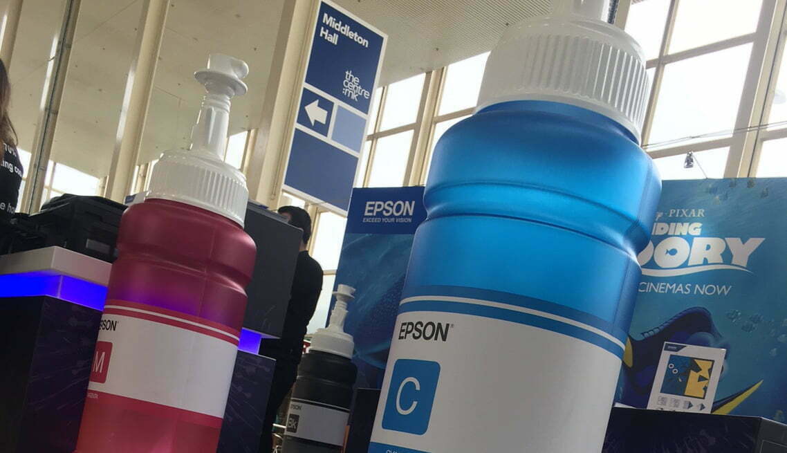 Point of sale Epson ink bottles